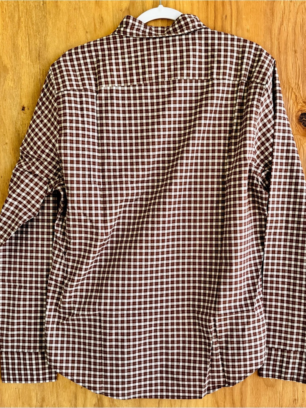 NWT Bonobos Men’s Large Brown White Check Plaid Button Down Shirt Long Sleeve - Picture 5 of 5